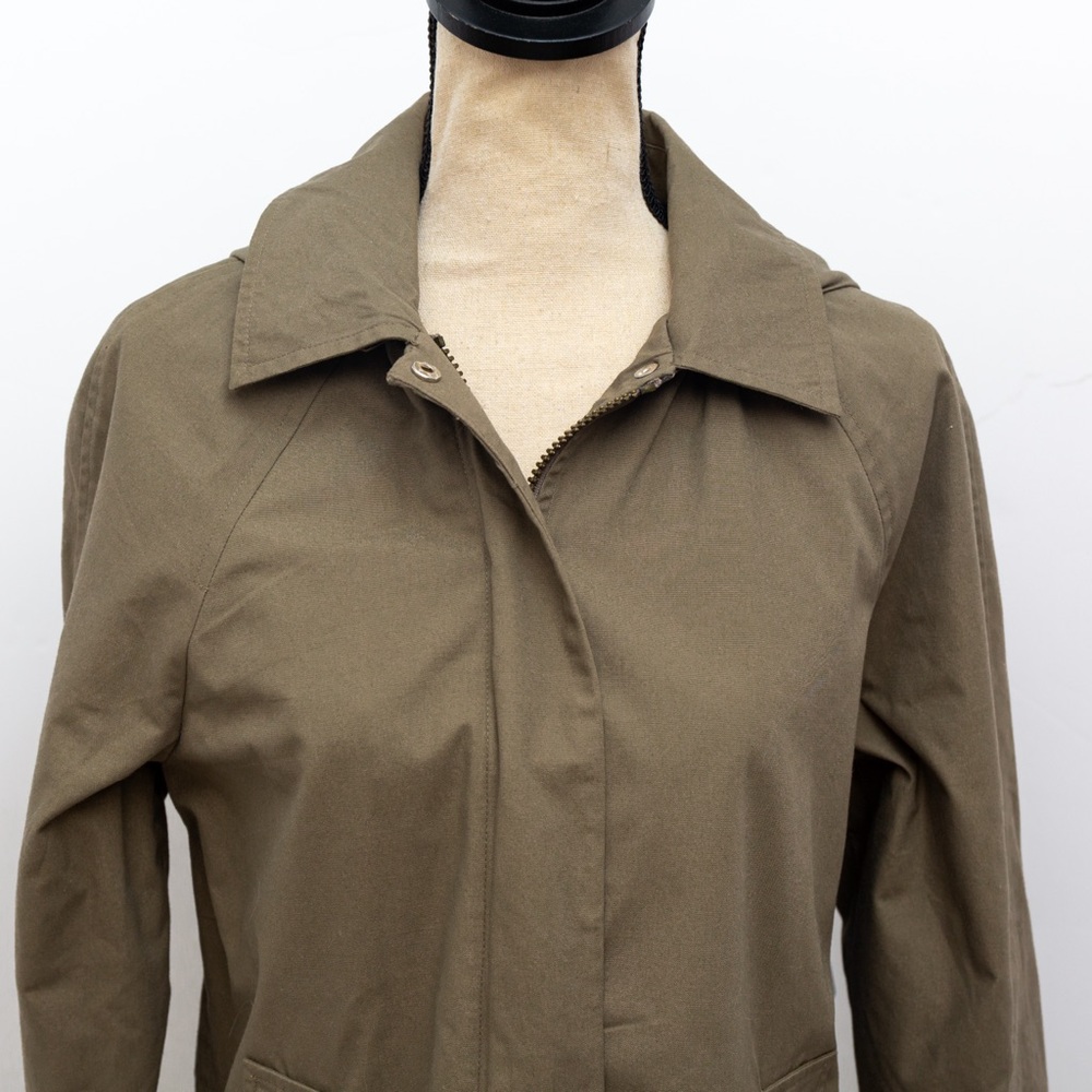 Olive rain jacket water resistant trench coat olive Kathy Ireland M - Picture 7 of 16